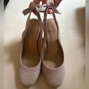 Anthropologie Suede Slingback Heels